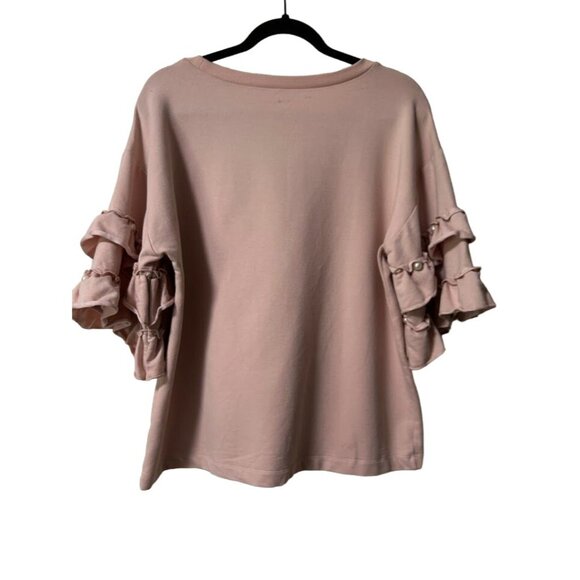 Ruffled Pearl Accent 3/4 Sleeve Blouse‎ Large Ana A New Approach - Picture 7 of 7